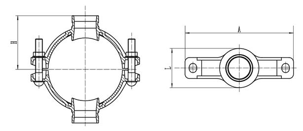 Mechanical Cross dimension drawing