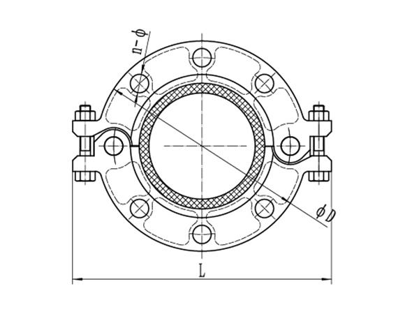 ANSI 125/150 Grooved Pipe Flange dimension drawing