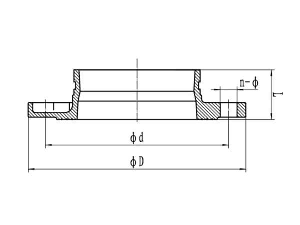 PN16 Grooved Flange Adapter dimension drawing